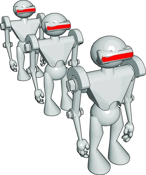 Weiße Roboter Illustration Vektor Auf Weißem Hintergrund — Stockvektor