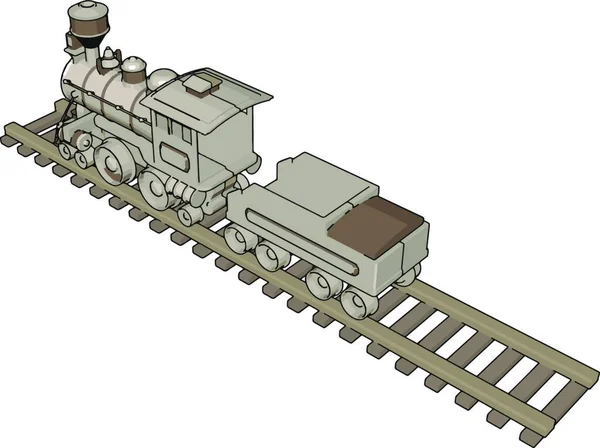 Illustration Eines Militärtanks Mit Dampf — Stockvektor