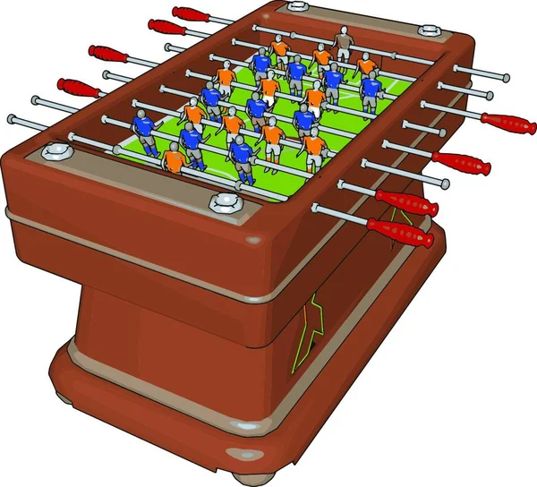 Giocattolo Calcio Balilla Illustrazione Vettore Sfondo Bianco — Vettoriale Stock