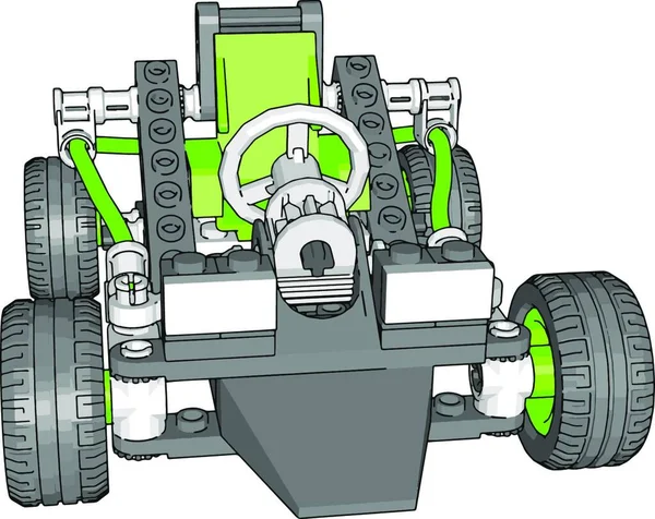 Illustrazione Cartone Animato Camion Verde Con Grande Serbatoio — Vettoriale Stock