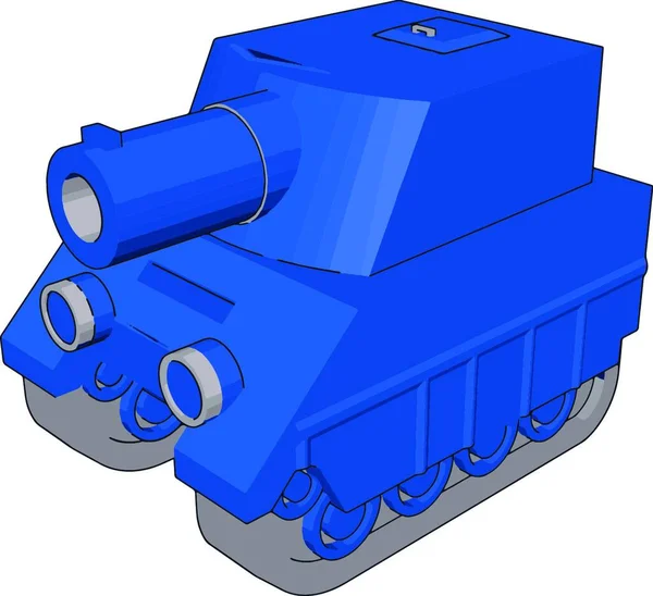 Küçük Mavi Tank Illüstrasyon Beyaz Arka Plan Üzerinde Vektör — Stok Vektör