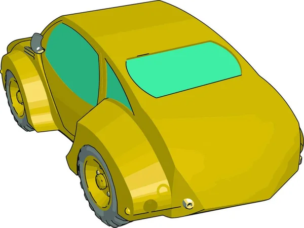 Carro Amarelo Fresco Ilustração Vetor Sobre Fundo Branco — Vetor de Stock
