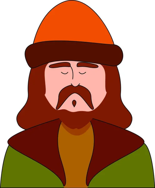 Человек Шляпе Иллюстрация Вектор Белом Фоне — стоковый вектор