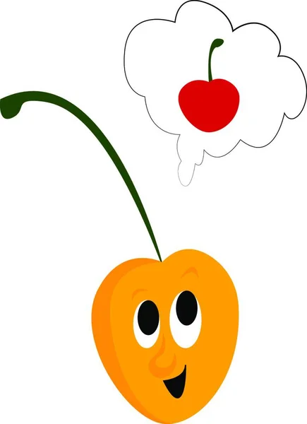 Apfel Cartoon Figur Mit Herz — Stockvektor