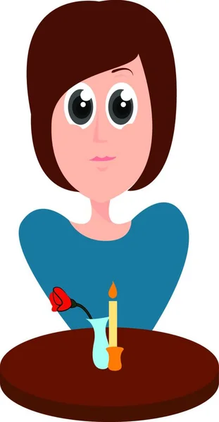 Illustration Girl Candle — Stock Vector