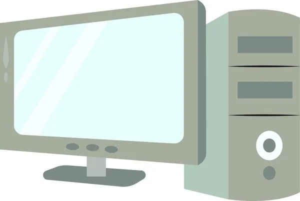 Monitor Komputerowy Ilustracja Wektor Białym Tle — Wektor stockowy
