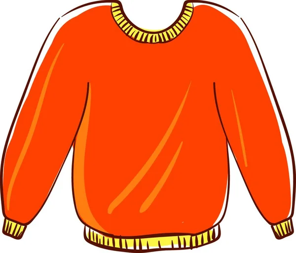 大きなオレンジ色のセーター イラスト 白い背景にベクトル — ストックベクタ