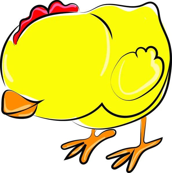 Illustration Chicken Yellow Beak — Stock Vector