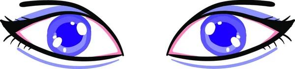 Große Violette Augen Illustration Vektor Auf Weißem Hintergrund — Stockvektor