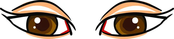 Великі Коричневі Очі Ілюстрація Вектор Білому Тлі — стоковий вектор