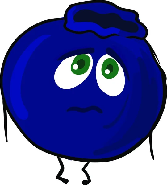 Blueberry Met Ogen Illustratie Vector Witte Achtergrond — Stockvector