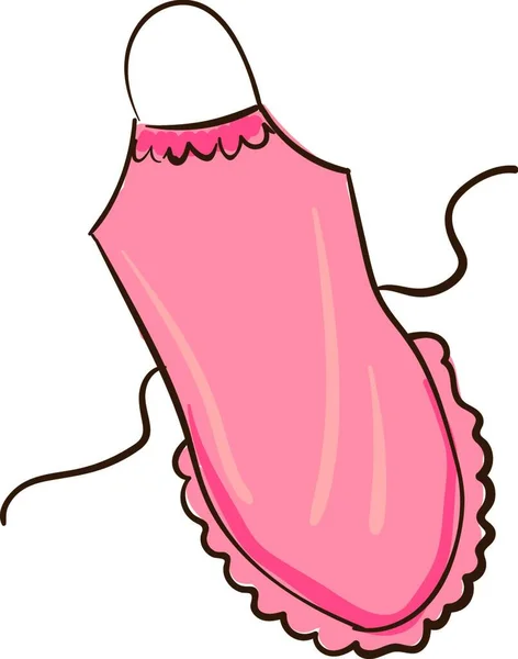 可爱的粉红色围裙 白色背景的矢量 — 图库矢量图片