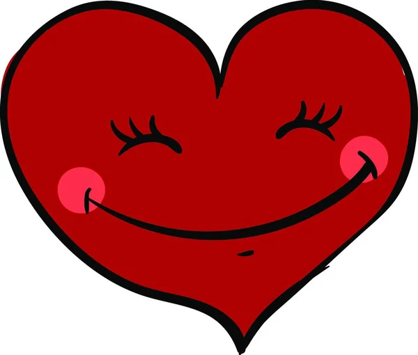 幸せな赤い心 イラスト 白い背景にベクトル — ストックベクタ