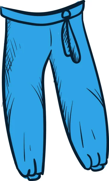 Homem Azul Sweatpants Ilustração Vetor Sobre Fundo Branco — Vetor de Stock