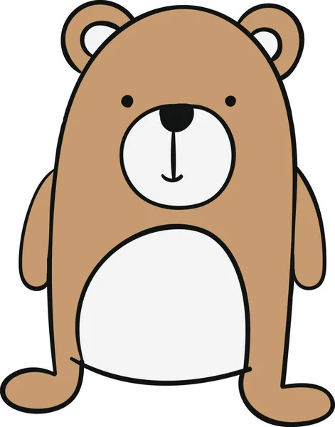 Cute Little Bear Illustration Vector White Background — Stock Vector