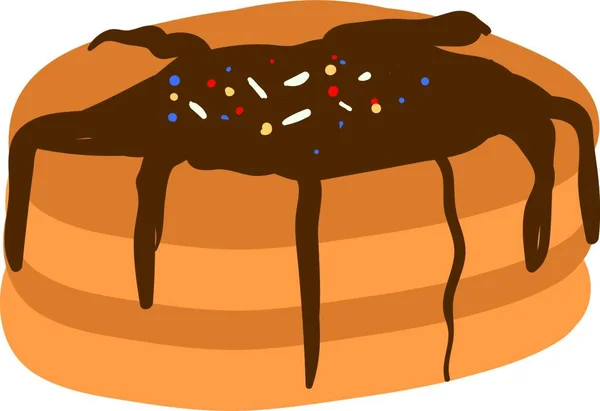 煎饼与巧克力 白色背景的矢量 — 图库矢量图片