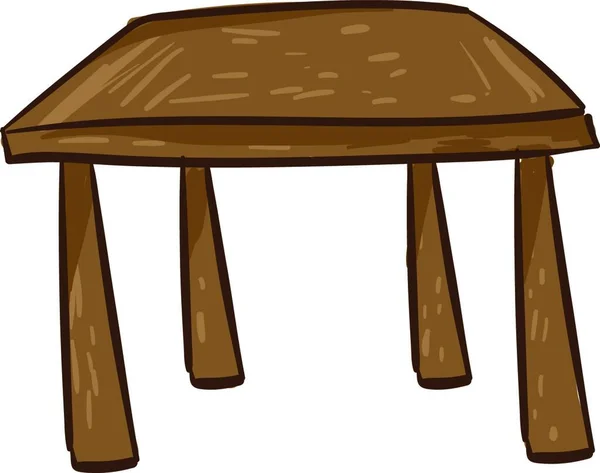 白色底座上的木制桌子 — 图库矢量图片