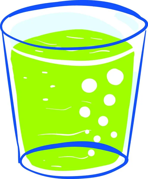 Groen Sap Glas Illustratie Vector Witte Achtergrond — Stockvector