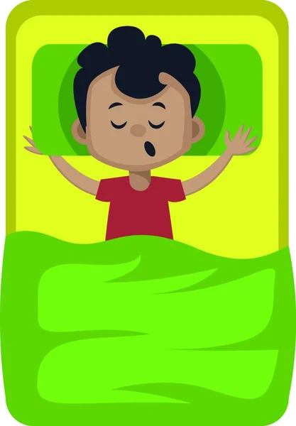 Pojke Sover Illustration Vektor Vit Bakgrund — Stock vektor