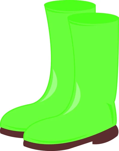 Illustration Green Yellow Boots — Stock Vector