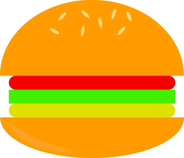 Ilustración Una Hamburguesa Con Sándwich — Vector de stock