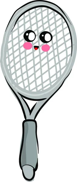 かわいいテニスラケット イラスト 白い背景にベクトル — ストックベクタ