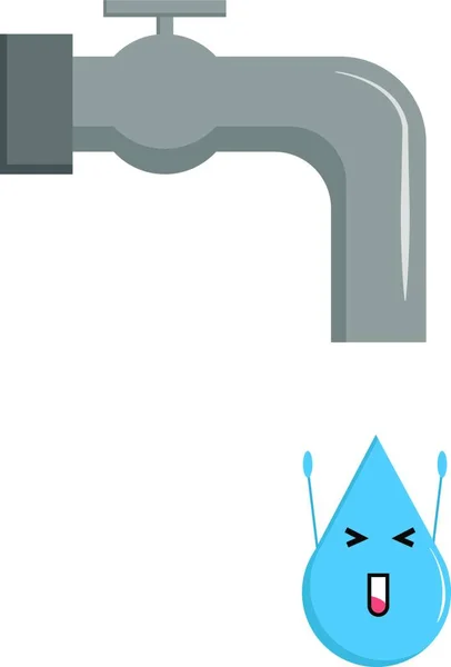 Ikon Keran Air Ilustrasi Kartun Tentang Ikon Vektor Faucet Pipa - Stok Vektor