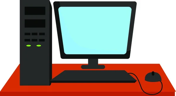 Monitor Ordenador Con Pantalla Ilustración Vectorial — Archivo Imágenes Vectoriales