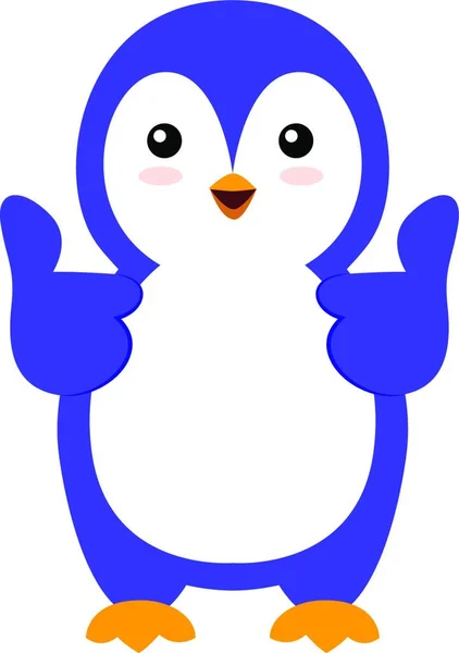 Illustrazione Simpatico Pinguino Con Uccello — Vettoriale Stock