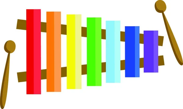 Xylophone Coloré Avec Des Bâtons Pour Jouer Dessus Vecteur Dessin — Image vectorielle