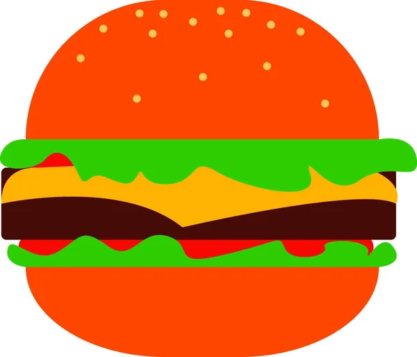 ハンバーガー付きのバーガーのイラスト — ストックベクタ