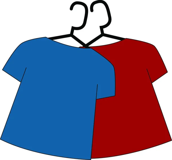 Camisas Azuis Vermelhas Ilustração Vetor Sobre Fundo Branco —  Vetores de Stock