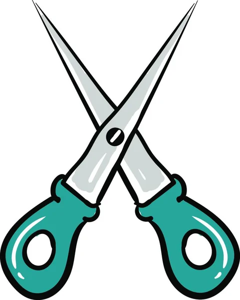 Schere Mit Schere Symbol Karikatur Von Friseurmesser Vektor Illustration Für — Stockvektor