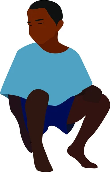 Niño Azul Ilustración Vector Sobre Fondo Blanco — Archivo Imágenes Vectoriales