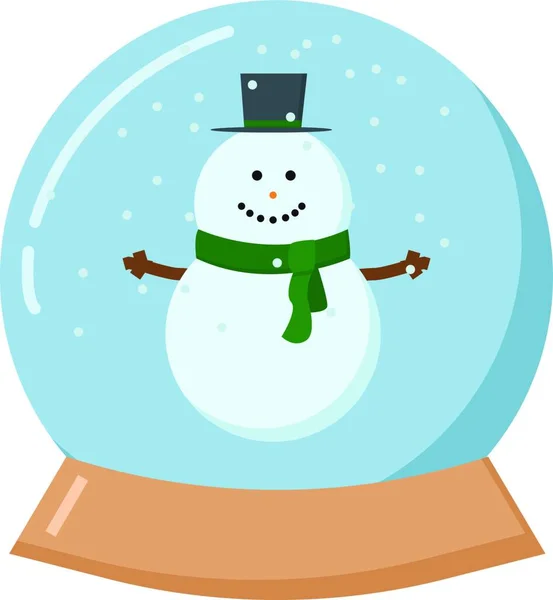 Sneeuwman Sneeuwbal Illustratie Vector Witte Achtergrond — Stockvector