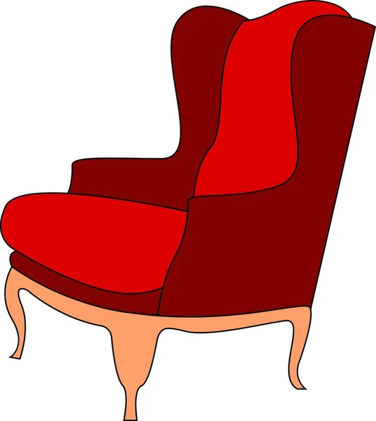 Canapé Rouge Illustration Vecteur Sur Fond Blanc — Image vectorielle