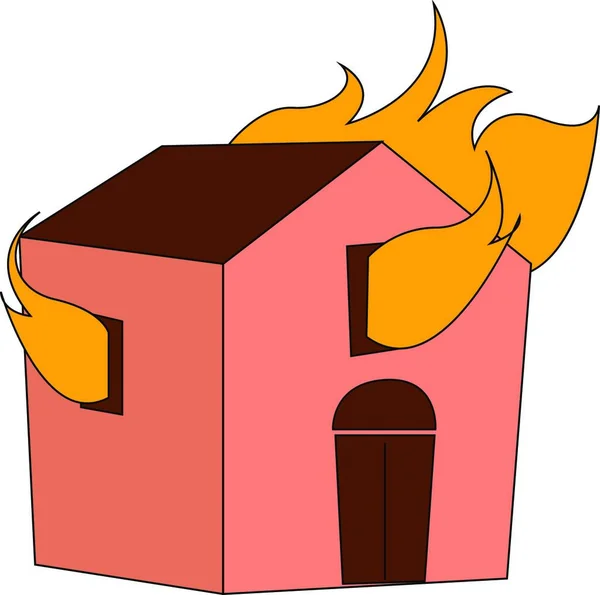 Ilustrace Kresleného Požárního Domu — Stockový vektor