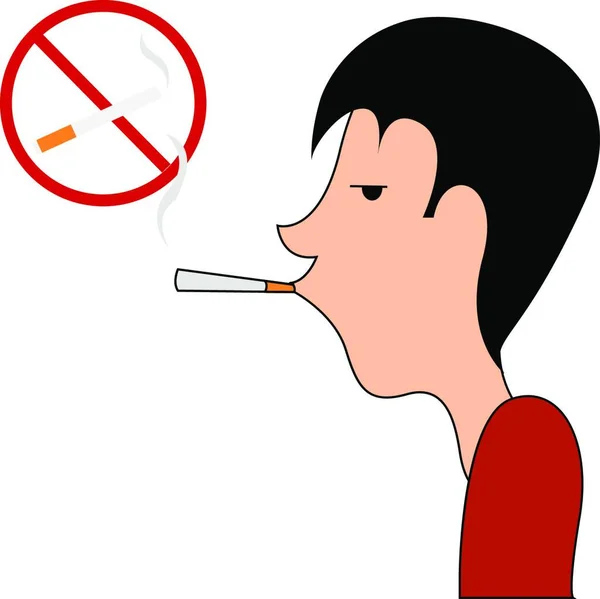 Não Fumar Cantar Ilustração Vetor Fundo Branco — Vetor de Stock