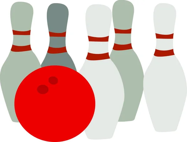 Bowling Illustrazione Vettoriale Icona Web — Vettoriale Stock