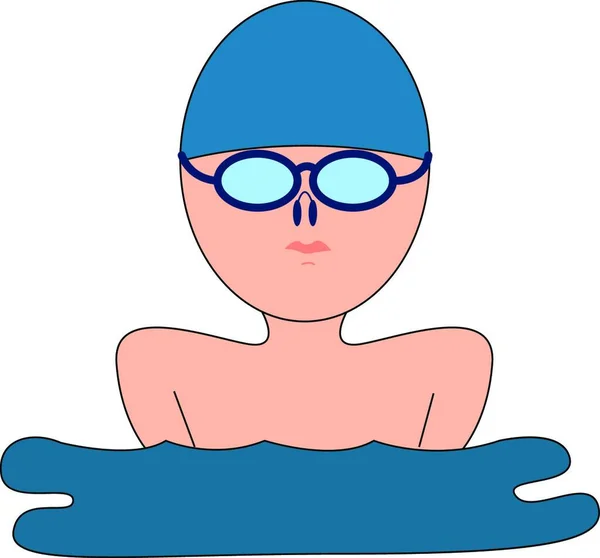 Nadador Com Óculos Ilustração Vetor Sobre Fundo Branco —  Vetores de Stock