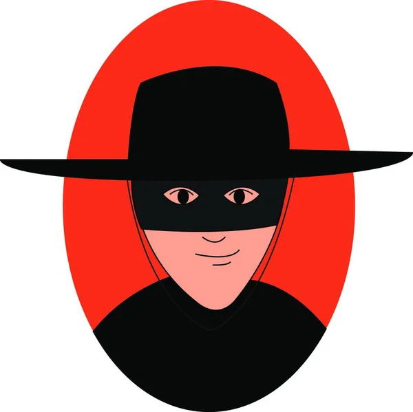 Zorro Con Máscara Ilustración Vector Sobre Fondo Blanco — Vector de stock
