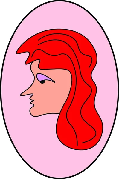 Усталая Рыжая Девушка Иллюстрация Вектор Белом Фоне — стоковый вектор