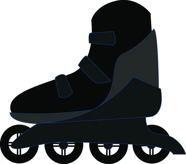 Zwarte Roller Skates Illustratie Vector Witte Achtergrond — Stockvector