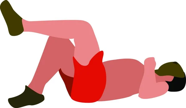 Дівчина Червоній Сукні Синім Фоном — стоковий вектор