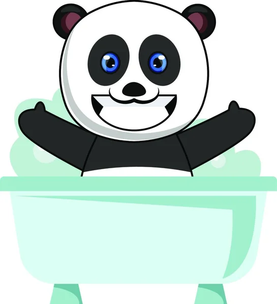 Panda Beim Baden Illustration Vektor Auf Weißem Hintergrund — Stockvektor