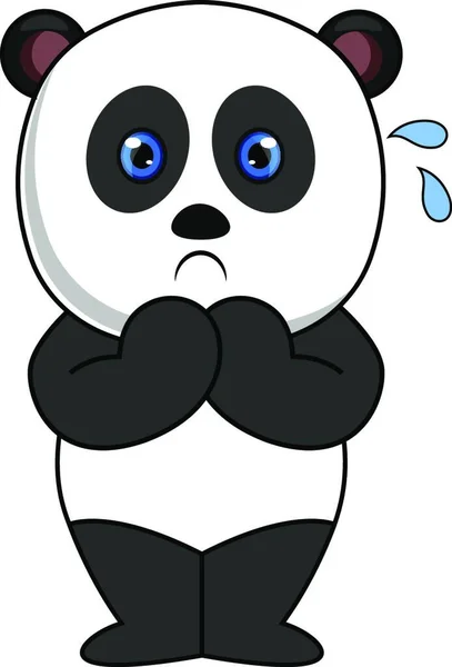 Megijedt Panda Illusztráció Vektor Fehér Háttérben — Stock Vector