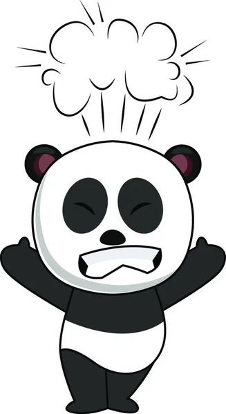 Angepisst Panda Illustration Vektor Auf Weißem Hintergrund — Stockvektor