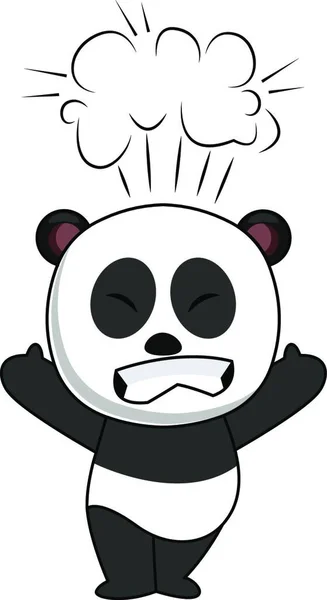 Förbannad Panda Illustration Vektor Vit Bakgrund — Stock vektor