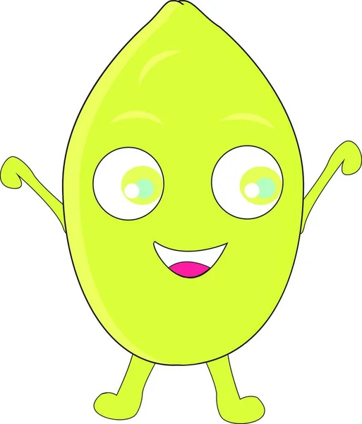 Illustratie Van Een Schattig Groen Avocado — Stockvector