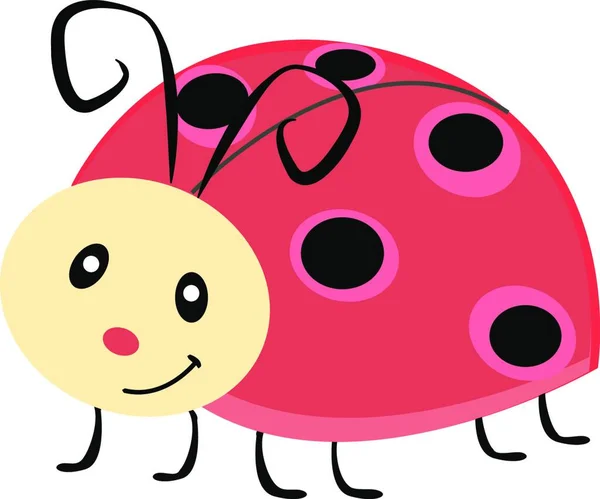 有红点的可爱瓢虫 — 图库矢量图片